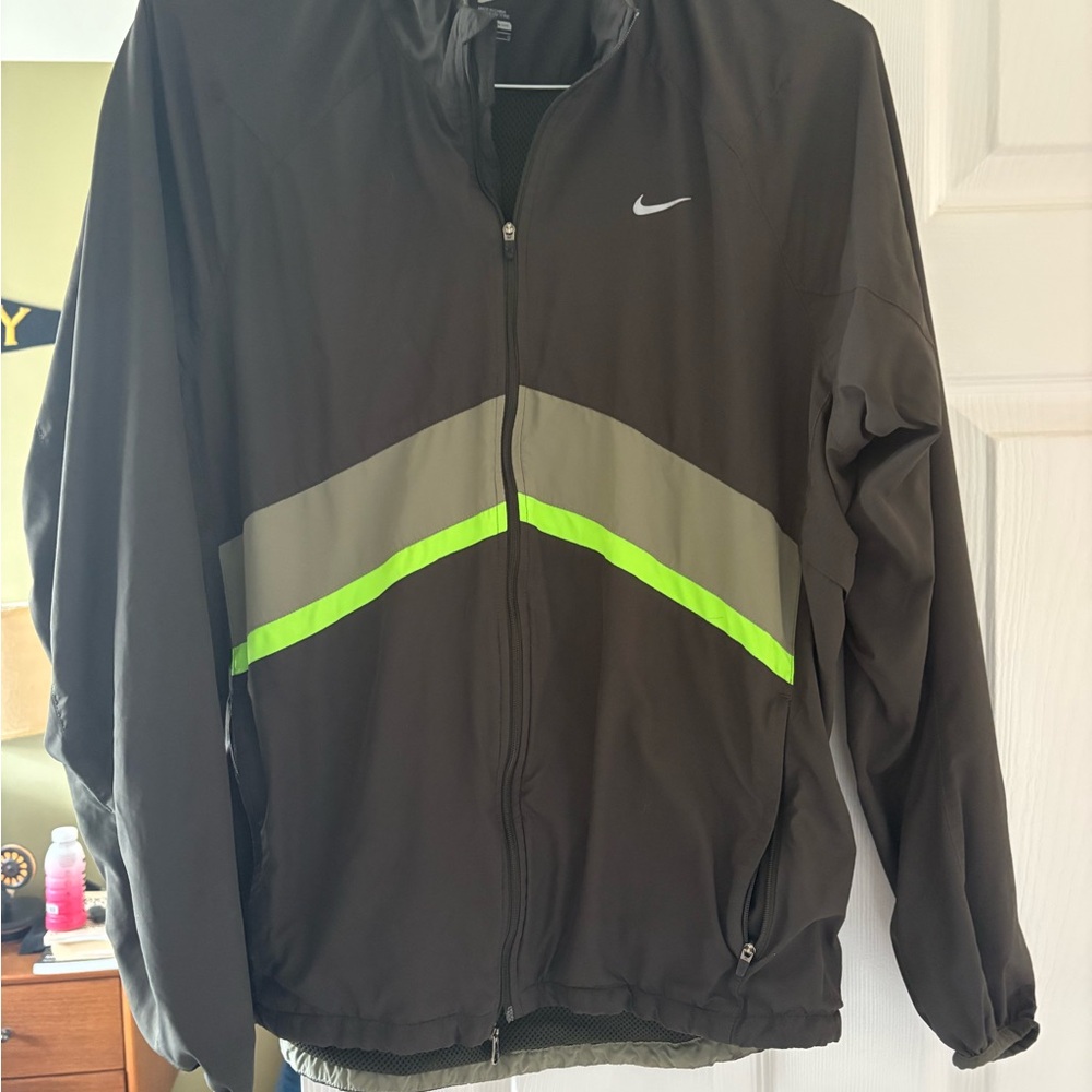 Nike Black and Gray Windbreaker with Athletic Design